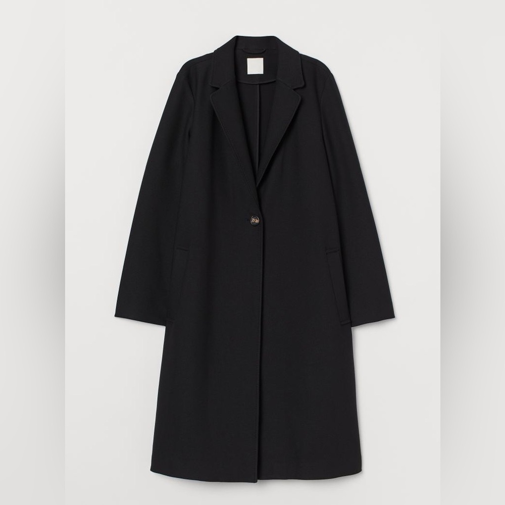 H&M Black Single Breasted Dress Coat / Jacket XXL